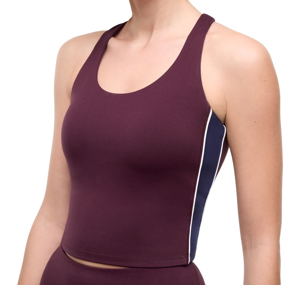 GapFit Womens Varsity Tank Bra Medium Red Racerback Active Longline Tank